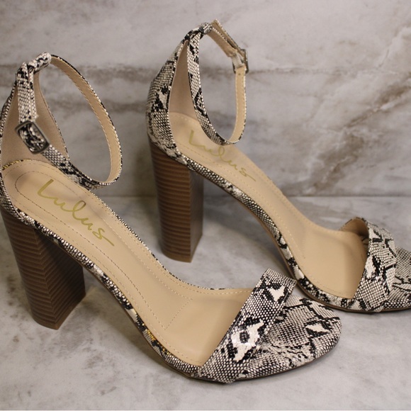 Snakeskin ankle strap heels from Lulu’s. - Picture 2 of 4